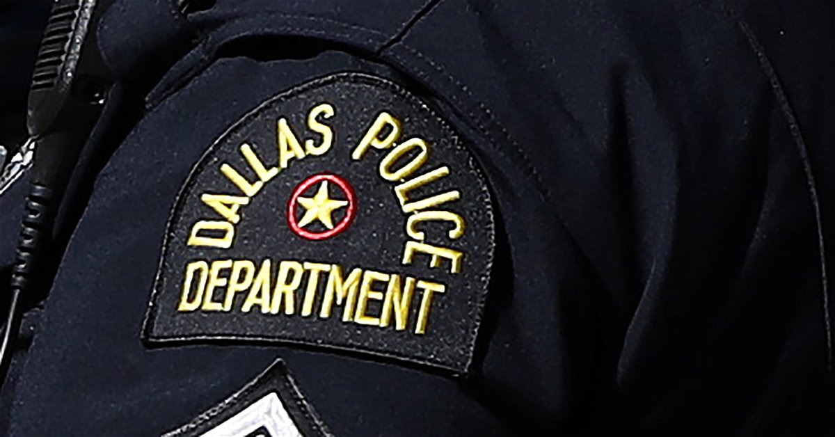 The arm patch on a Dallas police officer's uniform.