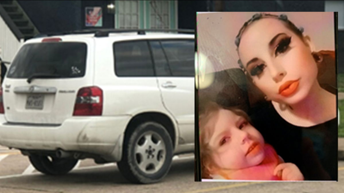 The missing toddler, the woman who allegedly took her, and the vehicle they may be traveling in.