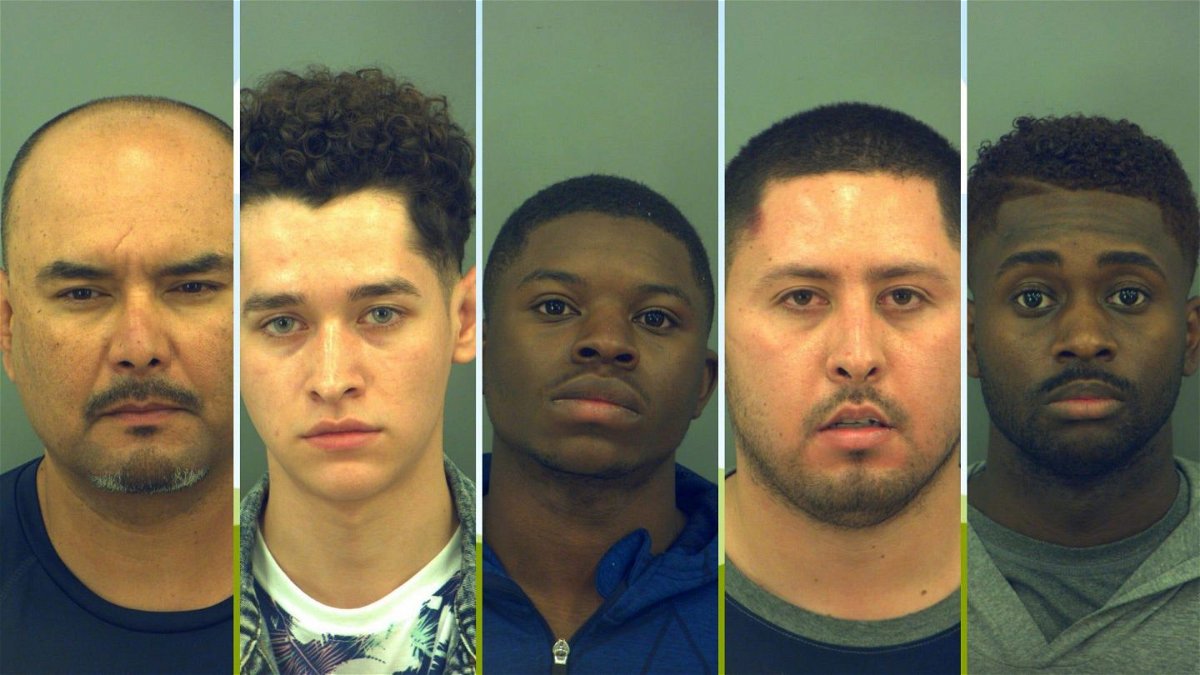 Mugshots of five El Paso men arrested for alleged online child sex solicitation.