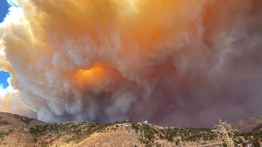 A view of the Three Rivers Fire burning along the mountainside back in April.