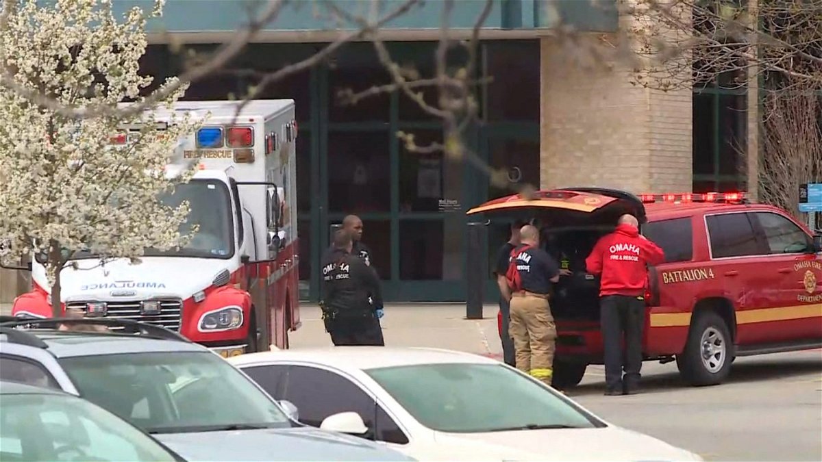 Authorities respond to a shooting at Westroads Mall in Omaha, Nebraska.