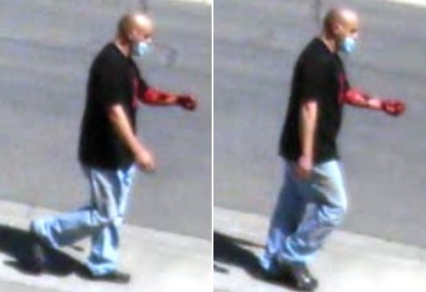 Surveillance images show a bleeding man wanted in connection to a Las Cruces shooting.