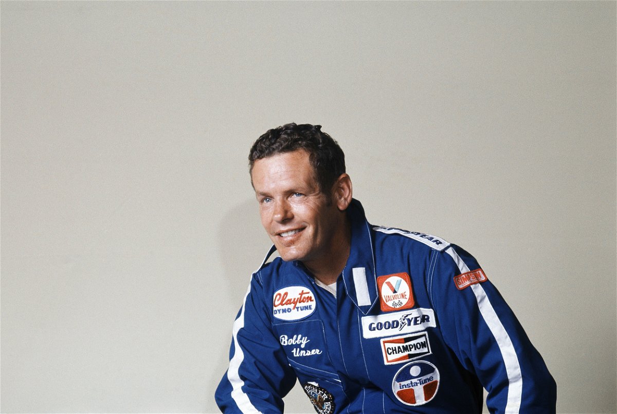 Race car driver Bobby Unser is shown in 1977.