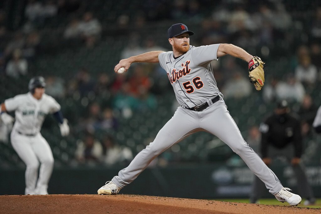 Detroit Tigers pitcher Spencer Turnbull throws baseball's fifth no