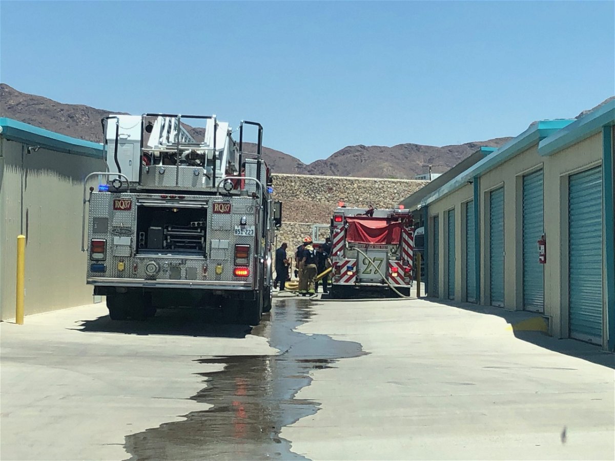 Fire crews at the scene of a west El Paso storage unit fire. 