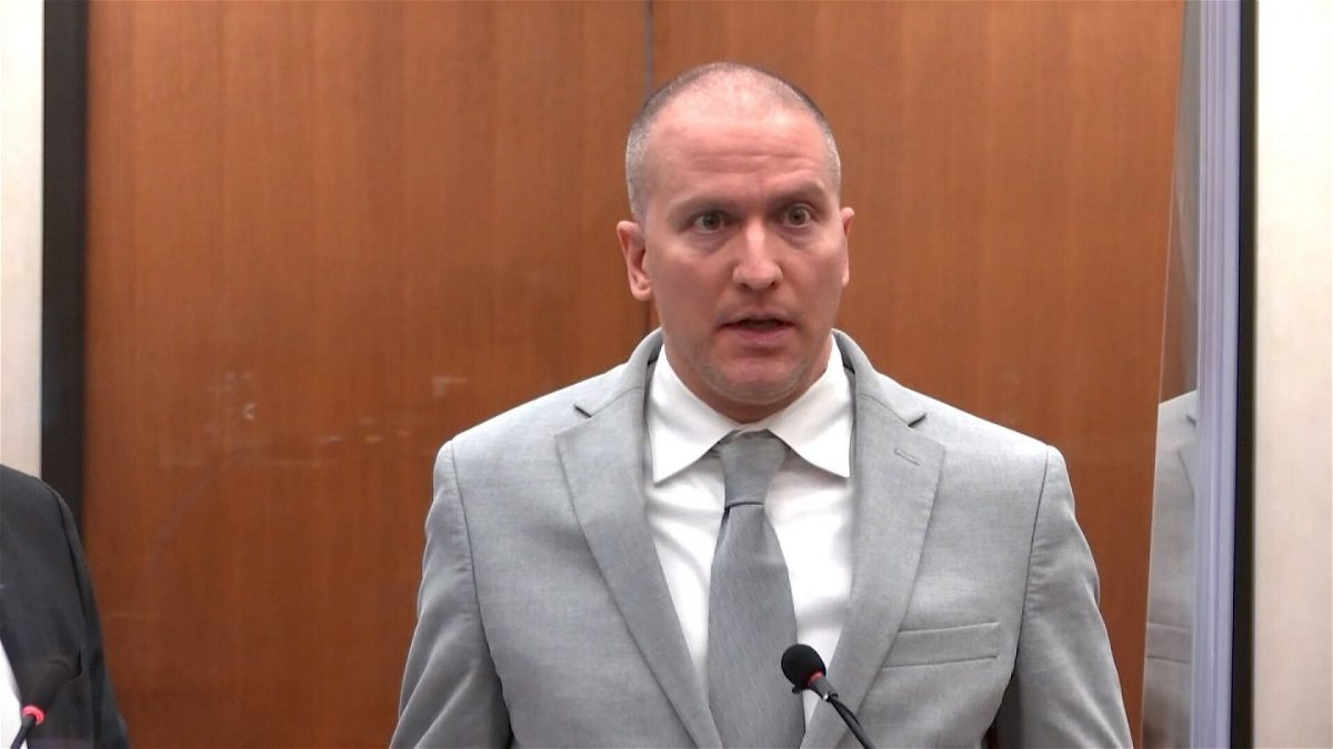 Former Minneapolis Police officer Derek Chauvin during his sentencing.