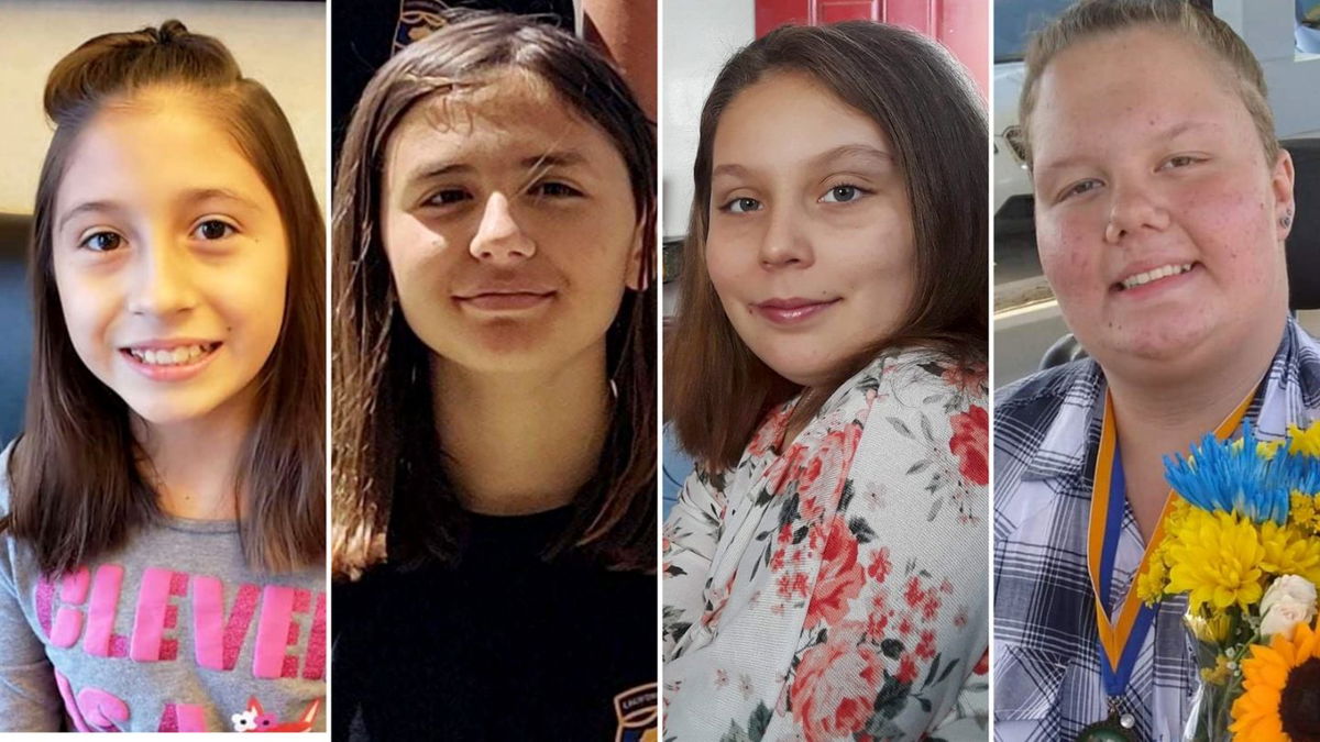 From left, Daytona Bronas, 12, Sandra Mizer, 13, and Willow Sanchez, 11 were killed in the crash. Natalie Coe, 14, is in the ICU at a local hospital.