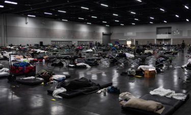 People take refuge at a cooling center in Portland on June 28.