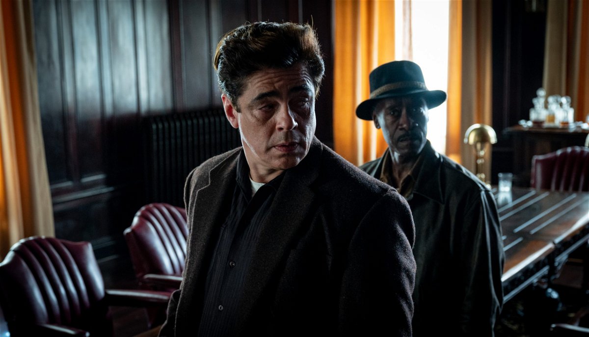 <i>Claudette Barius/HBO Max</i><br/>Benicio Del Toro and Don Cheadle in the HBO Max movie 'No Sudden Move.'