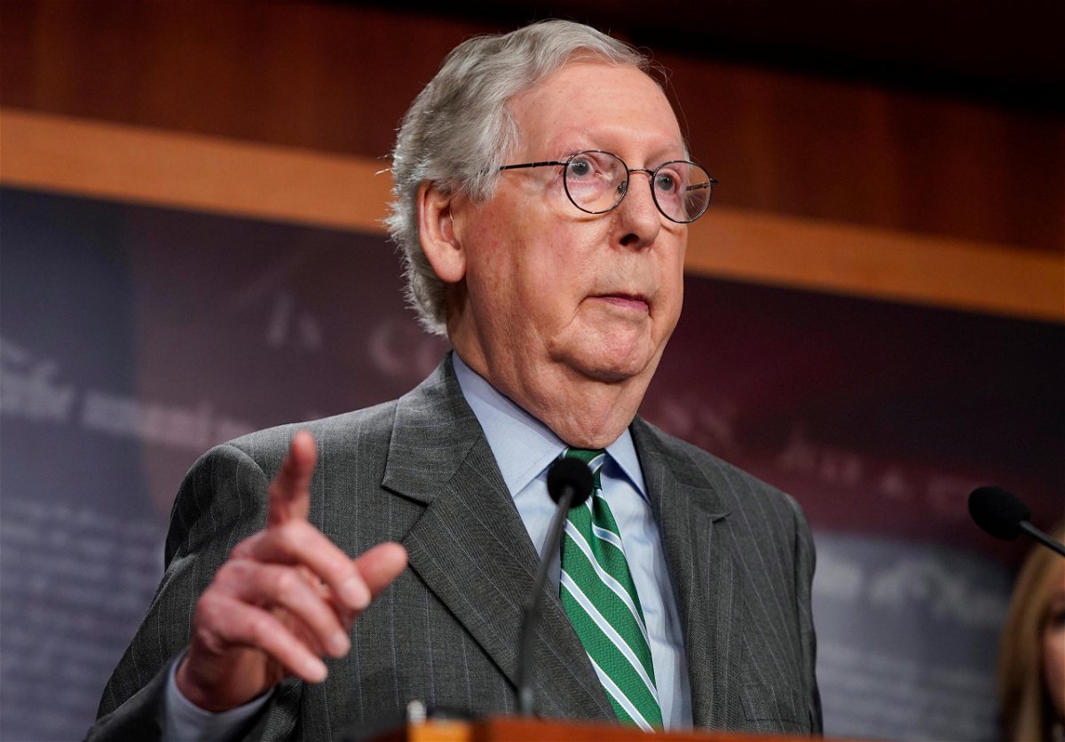 <i>Joshua Roberts/Getty Images</i><br/>Senate Minority Leader Mitch McConnell (R-KY) is expected to set up the key test vote on the infrastructure bill legislation.