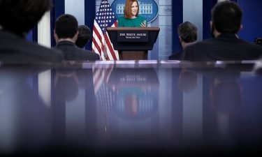 White House Press Secretary Jen Psaki speaks during the daily press briefing the White House on April 27 in Washington