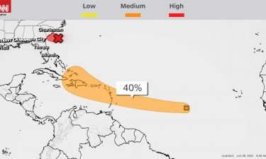 The disturbance in the central Atlantic has a 40% chance of formation in the next five days.