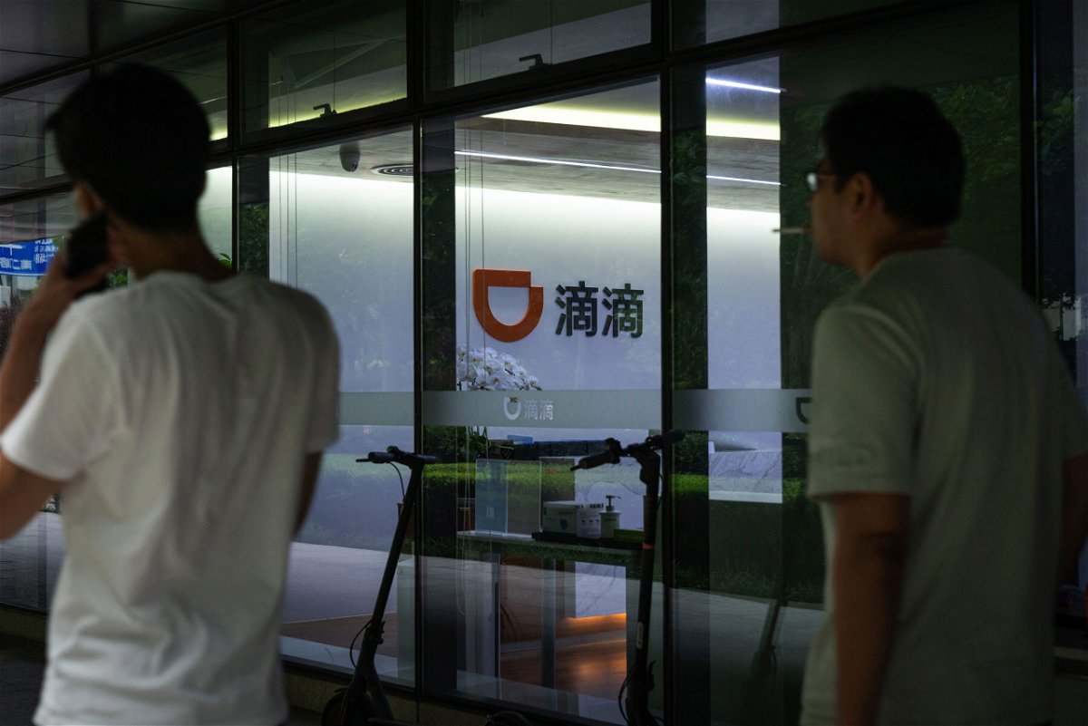 <i>Yan Cong/Bloomberg/Getty Images</i><br/>A logo inside the Didi Global Inc. headquarters in Beijing