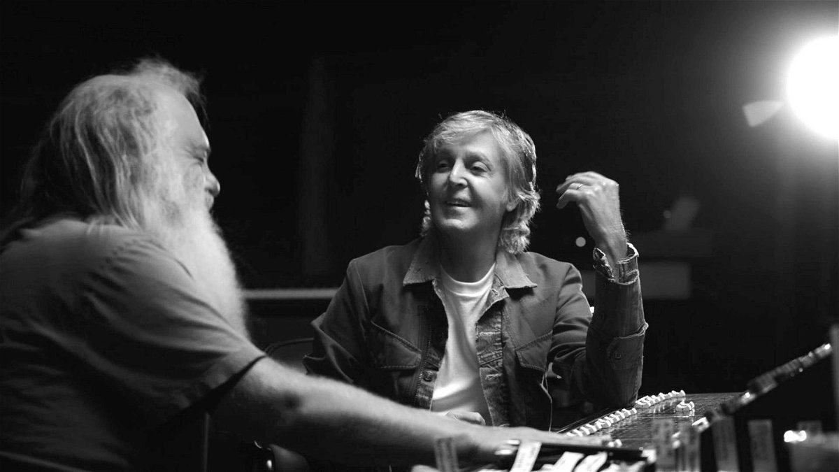 <i>Courtesy Hulu</i><br/>Producer Rick Rubin chats with Paul McCartney in the docuseries 'McCartney 3