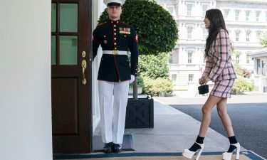Singer Olivia Rodrigo arrives at the White House to promote the Covid-19 vaccine on July 14