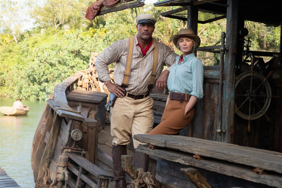 <i>Frank Masi/Disney</i><br/>Dwayne Johnson and Emily Blunt are pictured in Disney's latest ride-turned movie 