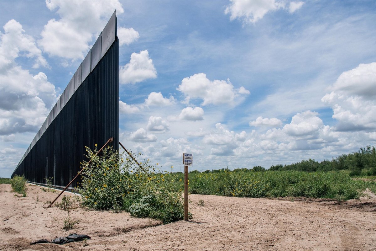 <i>Brandon Bell/Getty Images</i><br/>An unfinished section of border wall on July 1 in La Joya