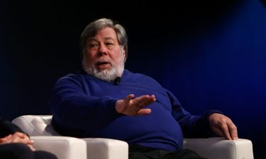Co-founder of Apple Steve Wozniak addresses the audience during Science Channel's "Silicon Valley: The Untold Story" Screening at Computer History Museum on January 17