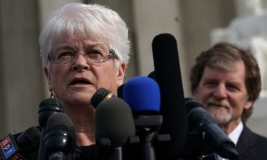 The U.S. Supreme Court rejects an appeal from florist Barronelle Stutzman who wouldn't make arrangement for same-sex wedding. Stutzman here speaks on December 5