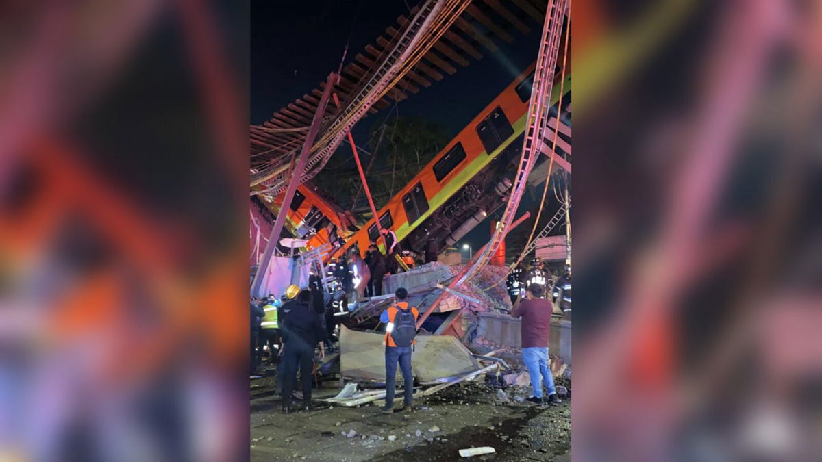 <i>Mexico's Civil Protection Agency</i><br/>A subway bridge collapsed in Mexico City causing the subway to tumble to the street below the overpass.
