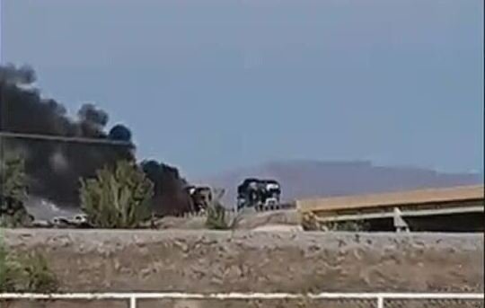 A truck fire along I-10 in Las Cruces.