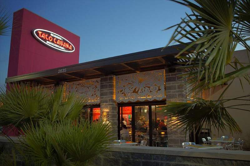 The exterior of a Taco Cabana restaurant.