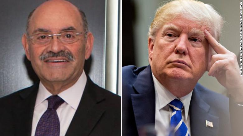 Allen Weisselberg, center, CFO of the Trump Organization (left), and former president Donald Trump (right).