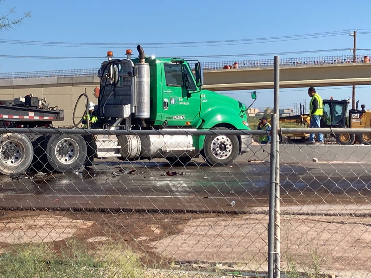 Scene of a truck and car collision on Montana Ave.