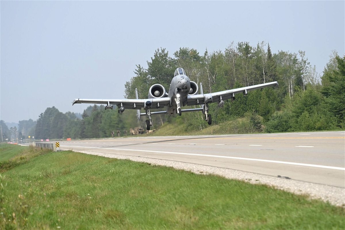 <i>MI DOT via WNEM</i><br/>The Michigan National Guard made history by landing a modern military aircraft on a highway.