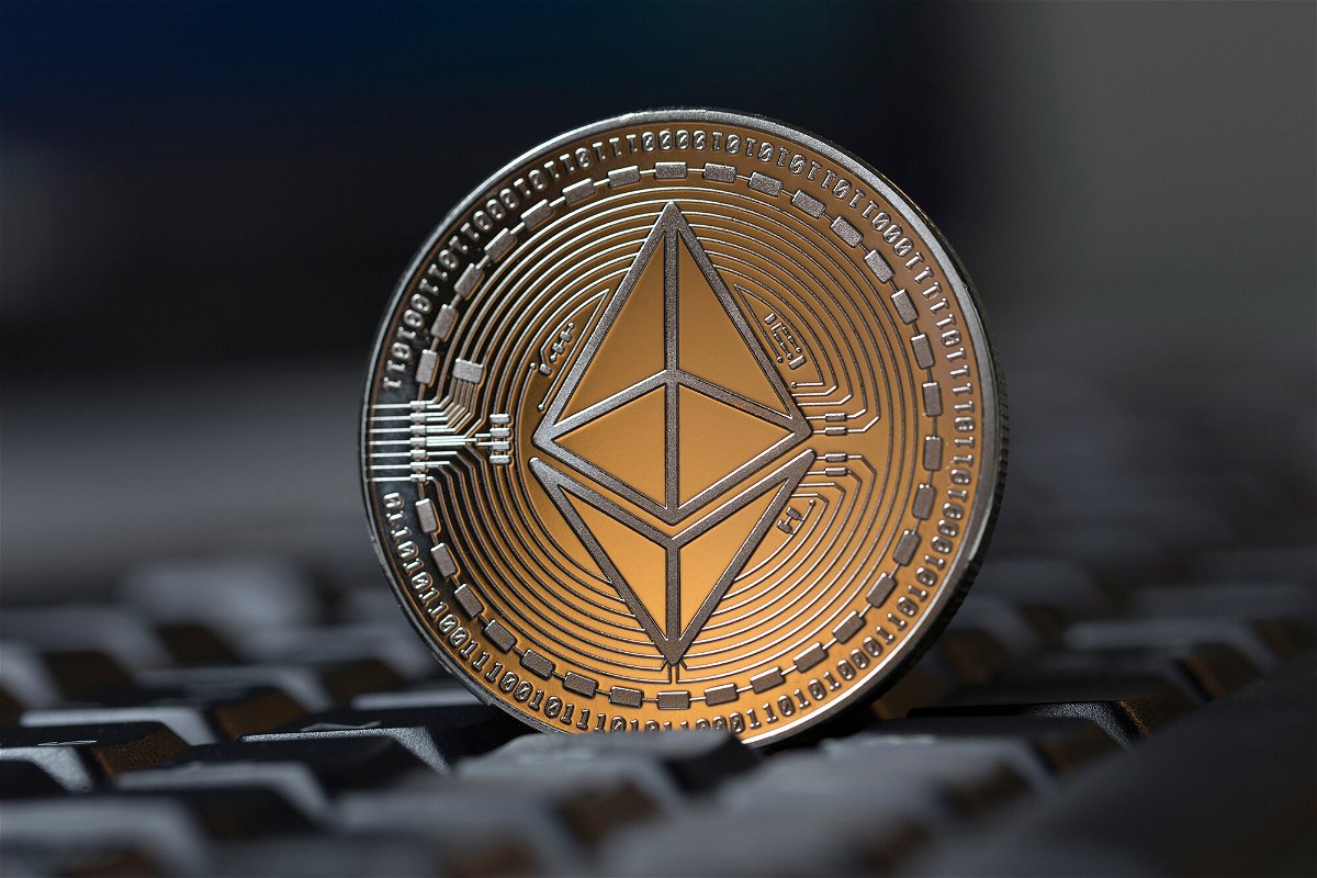 <i>Shutterstock</i><br/>Furniture retailer Ethan Allen Interiors is changing its ticker symbol to prevent confusion with the cryptocurrency ethereum. This image shows an ethereum coin on a keyboard.