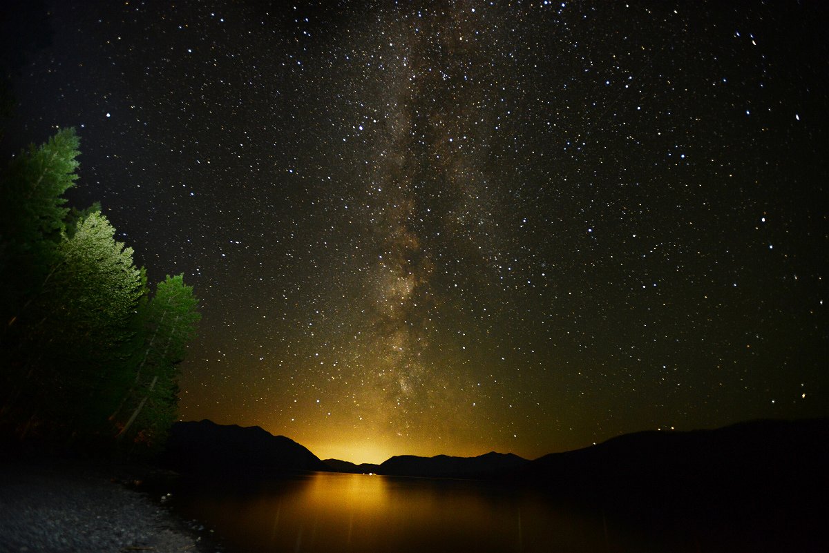 <i>Brenda Ahearn/Daily Inter Lake/AP</i><br/>The Milky Way lights up the sky just after 3 a.m. on Thursday