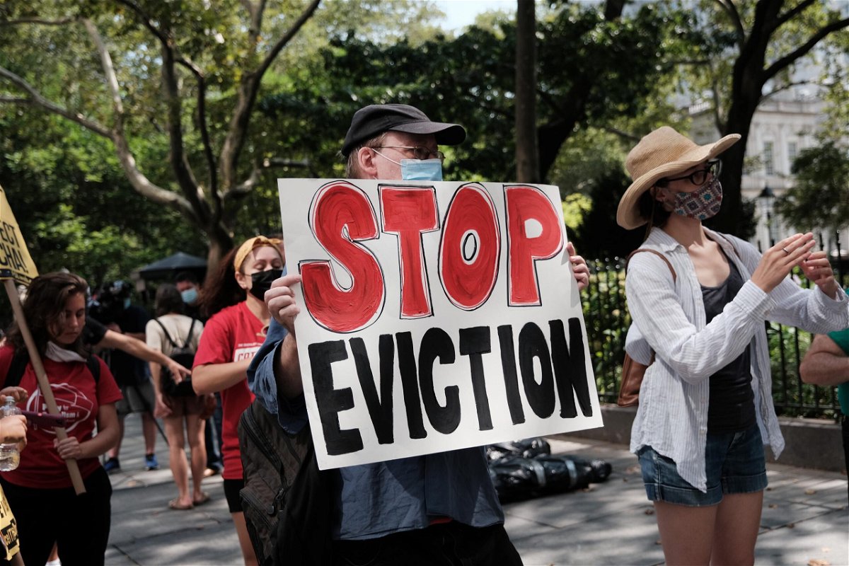 <i>Spencer Platt/Getty Images</i><br/>Activists hold a protest against evictions in New York City.