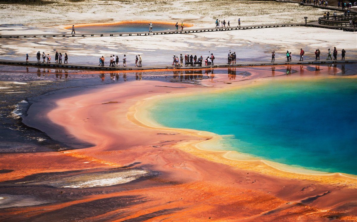<i>Andrew West/News-Press/USA Today Network</i><br/>A woman was sentenced to seven days in jail for walking on thermal features in Yellowstone National Park.