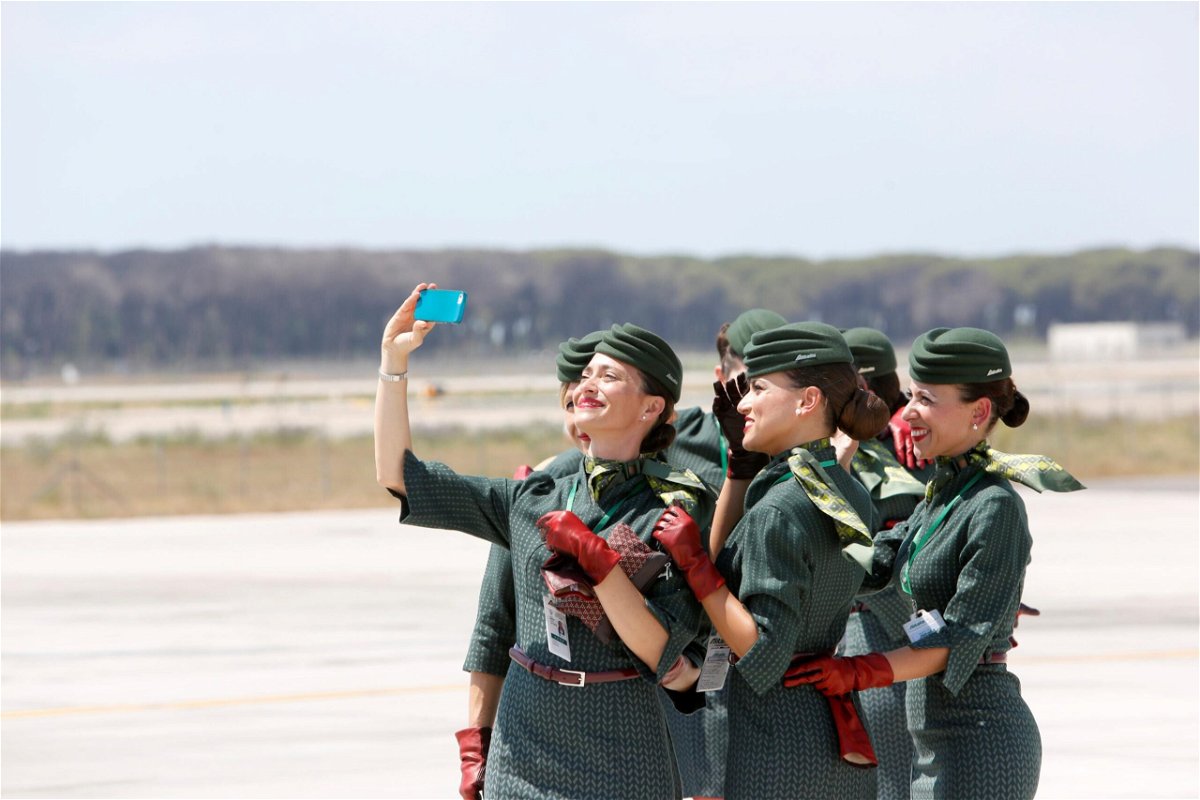 <i>Riccardo De Luca/Anadolu Agency/Getty Images</i><br/>Some of Italy's top fashion designers have contributed to Alitalia cabin crew uniforms.