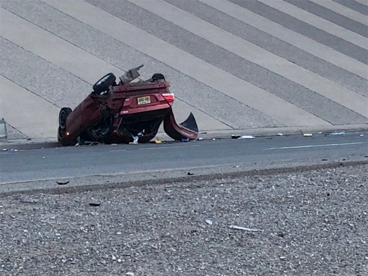 A vehicle that rolled over on I-10 east at U.S. 54 north.