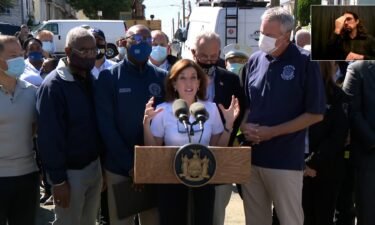New York Governor Kathy Hochul appears side by side with New York City officials to discuss the “devastating” “record shattering” storm that hammered the state of New York and New York City.