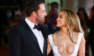 Ben Affleck and Jennifer Lopez stand together at the Venice Film Festival in Venice