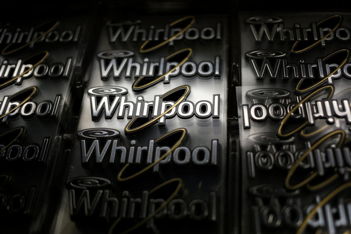 <i>Luke Sharrett/Bloomberg via Getty Images</i><br/>Whirlpool Corp. logos