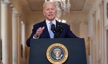 President Joe Biden speaks about the end of the war in Afghanistan from the White House