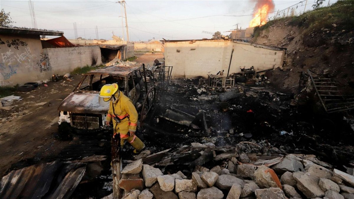 Scene of a deadly gas explosion in Mexico.