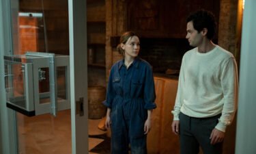 Victoria Pedretti and Penn Badgley in 'You's' third season on Netflix.