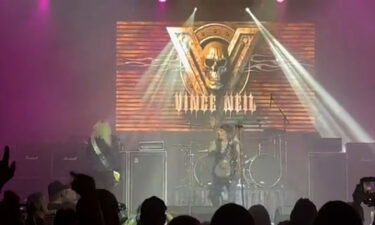 Mötley Crüe singer Vince Neil performs with his solo band just seconds before he fell off stage in Tennessee on  October 15.