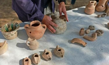 Ceramic finds discovered at the Tel Yavne excavation site