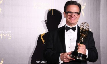 Peter Scolari poses in the press room at the 2016 Creative Arts Emmy Awards held at Microsoft Theater on September 10