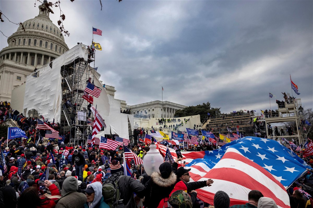 <i>Brent Stirton/Getty Images</i><br/>Trump supporters clash with police and security forces as people try to storm the US Capitol on January 6 in Washington