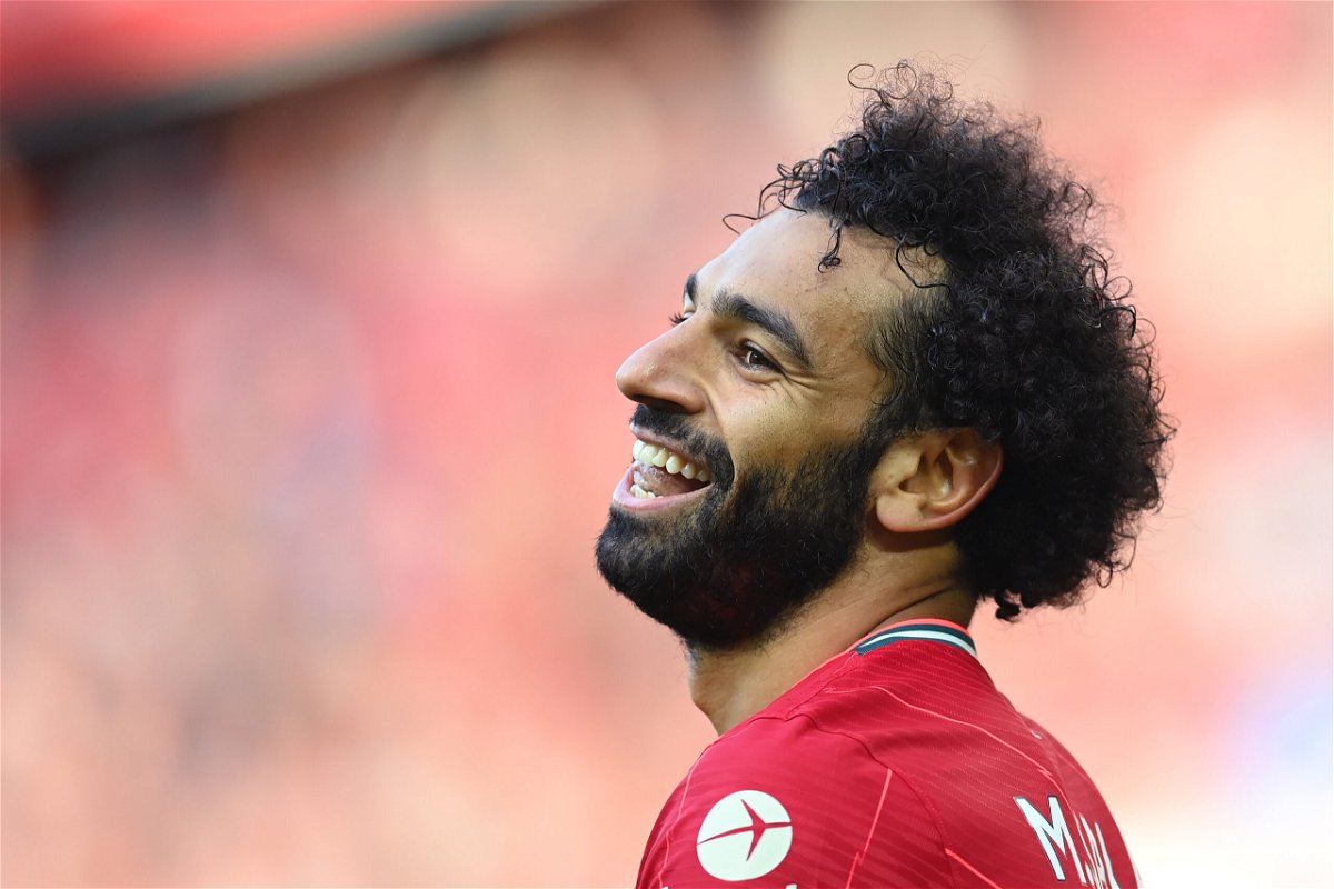 <i>Michael Regan/Getty Images Europe/Getty Images</i><br/>Mohamed Salah of Liverpool smiles during the Premier League match between Liverpool  and  Chelsea at Anfield on August 28