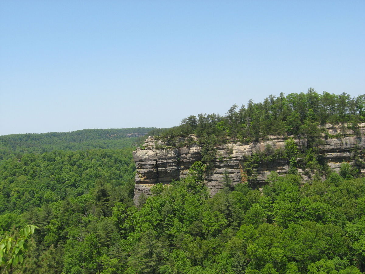 A view of chimney top rock in Kentucky's Red River Gorge.