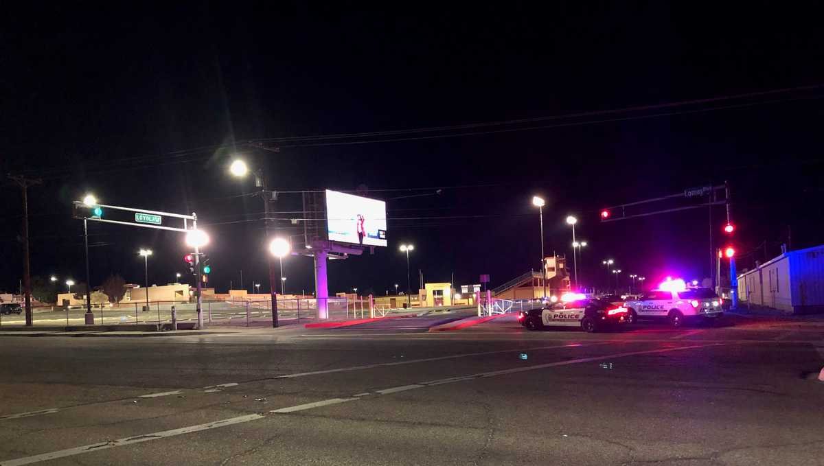 Police near Wilson Stadium in Albuquerque after a shooting threat.