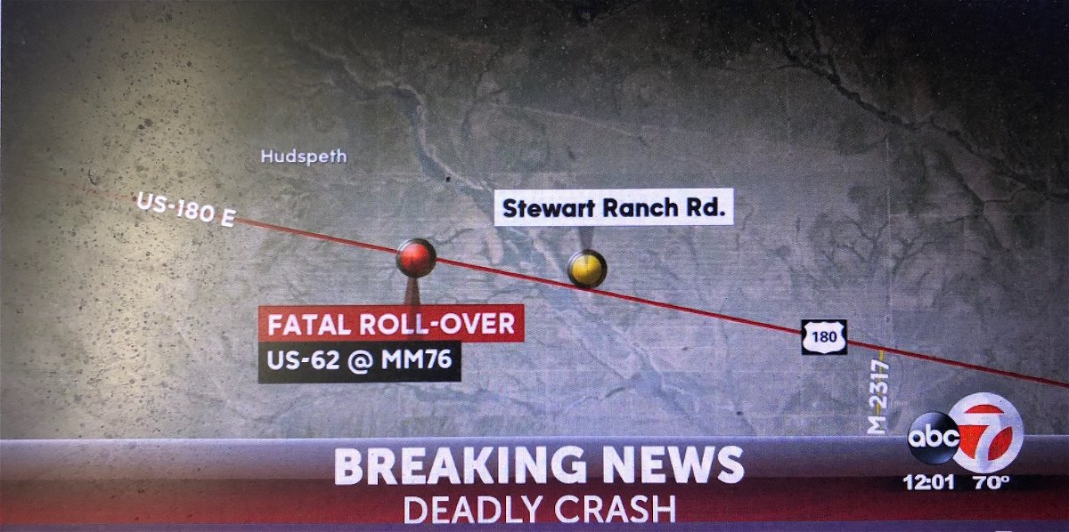 Map shows crash location in Hudspeth County.