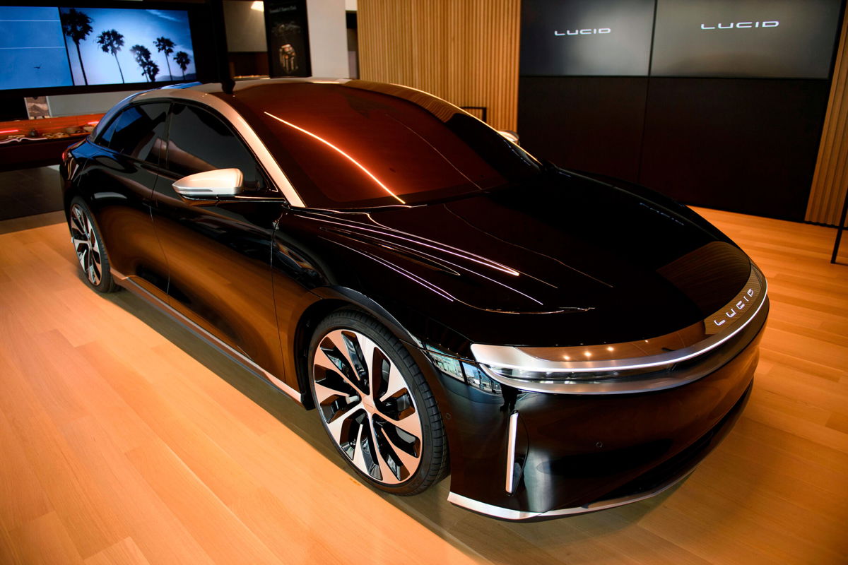<i>Patrick T. Fallon/AFP/Getty Images</i><br/>A Lucid Air is the most efficient electric car sold in the United States